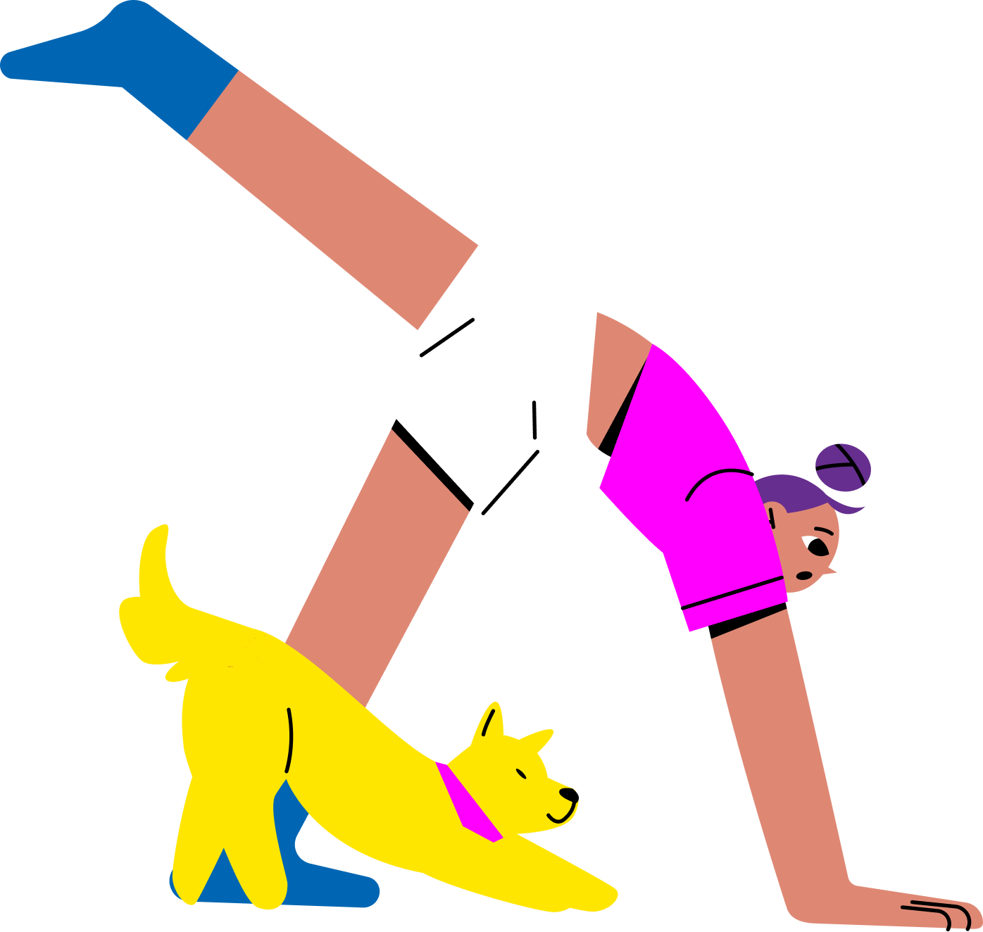 Yoga with a yellow dog Yoga with a yellow dog